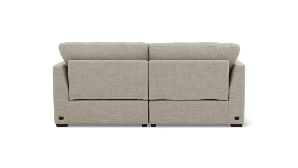 Canapé modulable 2 pièces avec fauteuil inclinable électrique amovible, couleur galet clair