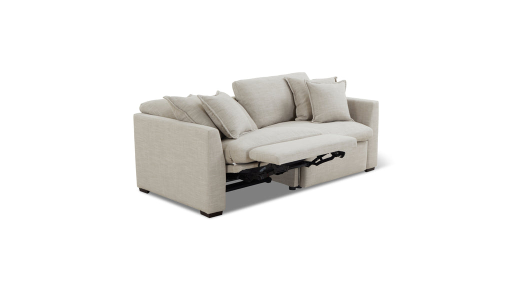 Canapé modulable 2 pièces avec fauteuil inclinable électrique amovible, couleur galet clair