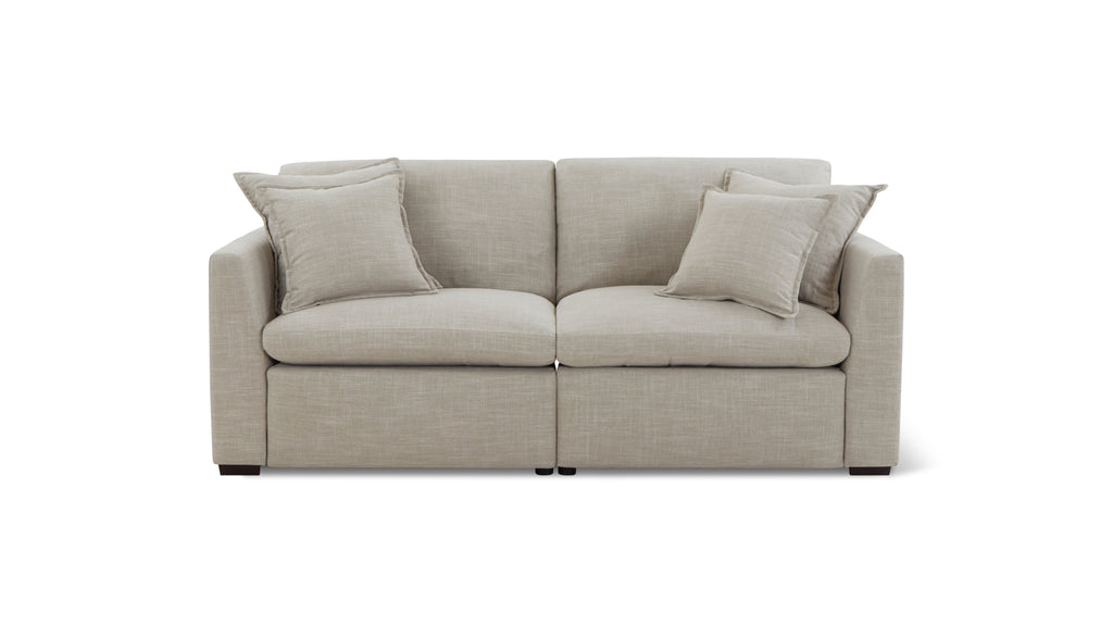 Canapé modulable 2 pièces avec fauteuil inclinable électrique amovible, couleur galet clair