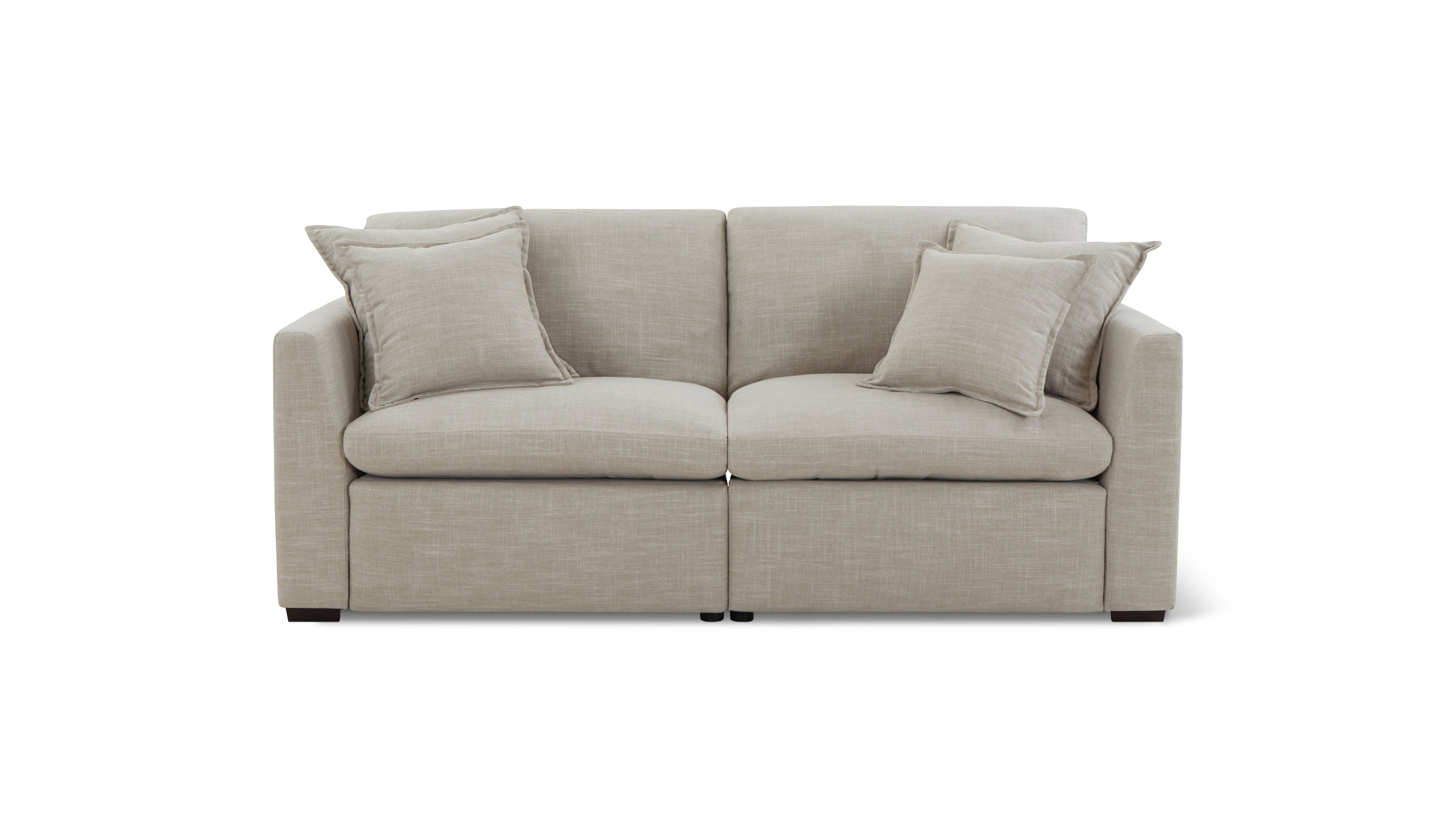 Canapé modulable 2 pièces avec fauteuil inclinable électrique amovible, couleur galet clair