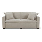 Canapé modulable 2 pièces avec fauteuil inclinable électrique amovible, couleur galet clair