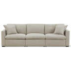 Canapé modulable 3 pièces avec fauteuil inclinable électrique amovible, couleur galet clair