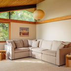 Canapé d'angle modulaire 4 pièces avec fauteuil inclinable électrique amovible, couleur galet clair