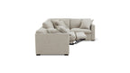 Canapé d'angle modulaire 4 pièces avec fauteuil inclinable électrique amovible, couleur galet clair