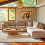 Canapé d'angle modulaire 5 pièces Soft Spot, coloris Noix de cajou