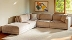 Canapé d'angle modulaire 5 pièces Soft Spot, coloris gauche, couleur noix de cajou
