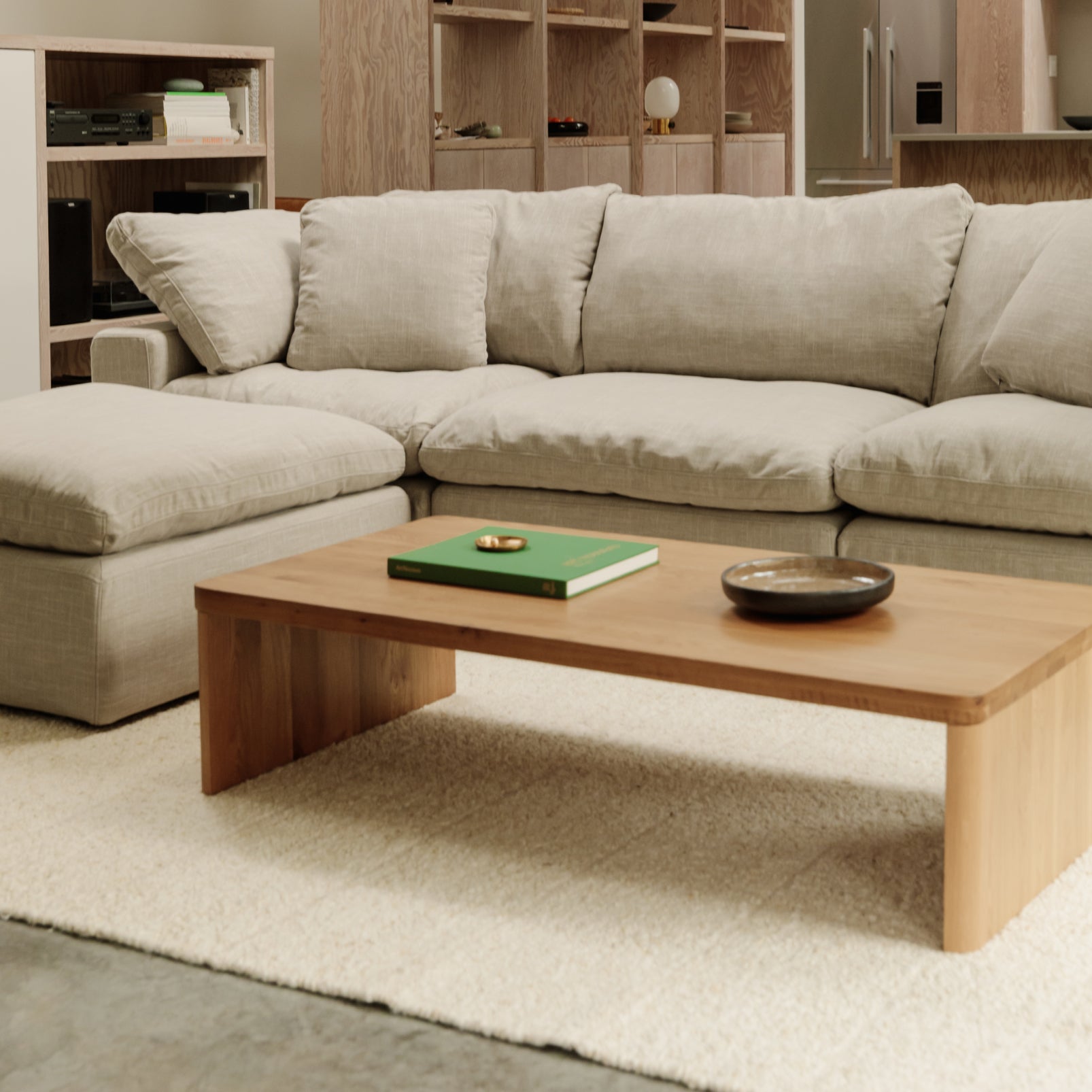 Canapé d'angle modulaire 4 pièces Movie Night™, grand modèle, couleur galet clair