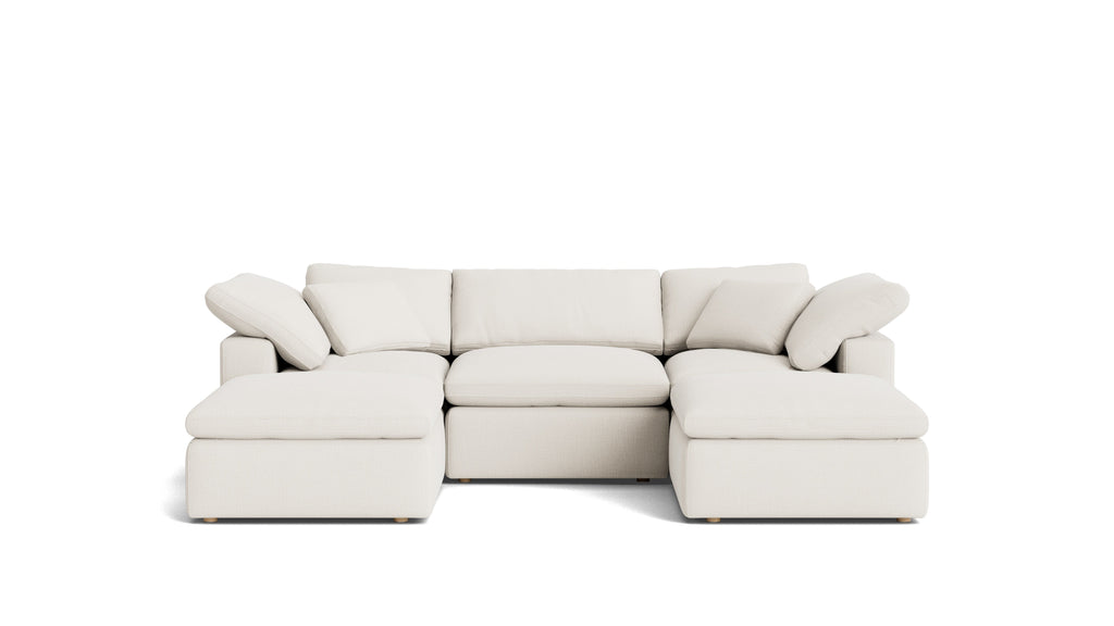 Canapé d'angle modulaire en U 5 pièces Movie Night™, standard, lin crème