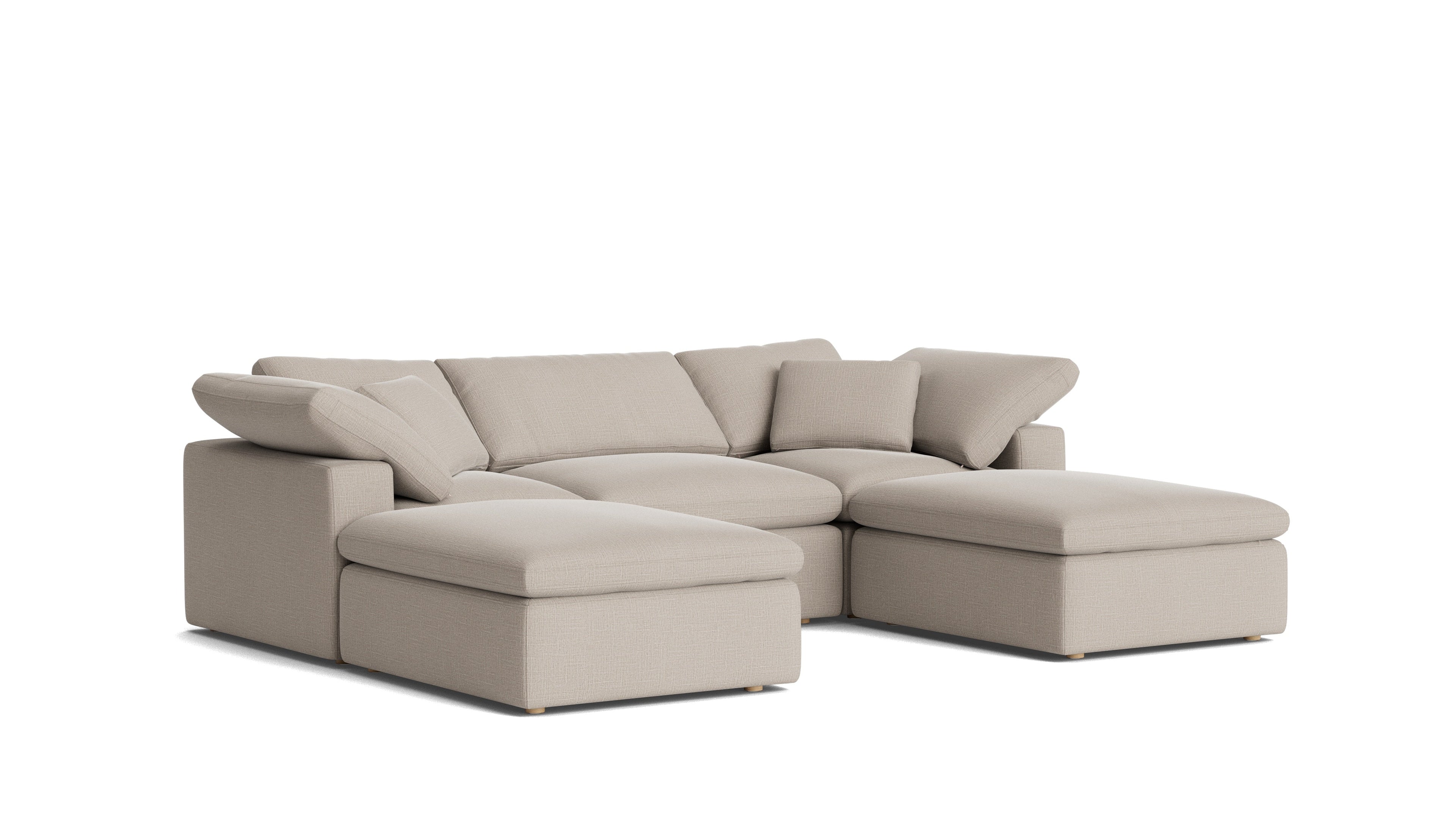 Canapé d'angle modulaire en U 5 pièces Movie Night™, Standard, Gris clair