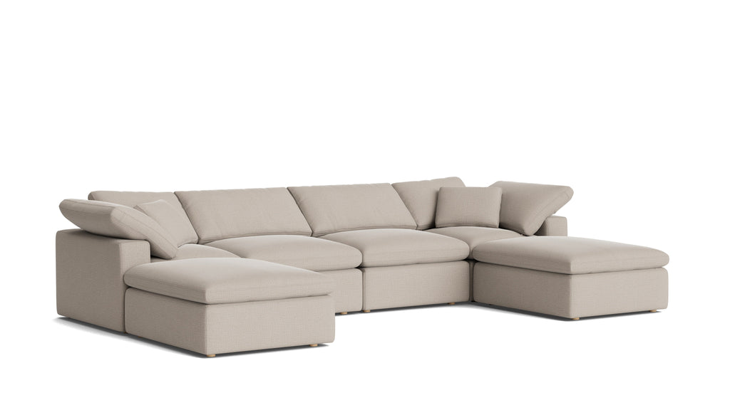 Canapé d'angle modulaire en U 6 pièces Movie Night™, Standard, Gris clair