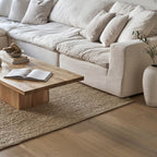 Canapé d'angle modulaire 4 pièces Movie Night™ fermé, grand modèle, lin crème