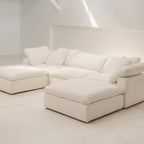 Canapé d'angle modulaire en U 5 pièces Movie Night™, grand modèle, lin crème