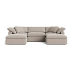 Canapé d'angle modulaire en U 5 pièces Movie Night™, grand modèle, couleur galet clair