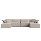 Canapé d'angle modulaire en U 6 pièces Movie Night™, grand modèle, couleur galet clair