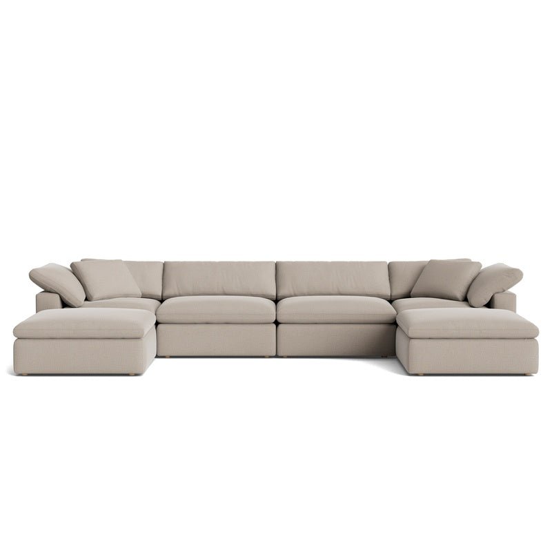 Canapé d'angle modulaire en U 6 pièces Movie Night™, grand modèle, couleur galet clair