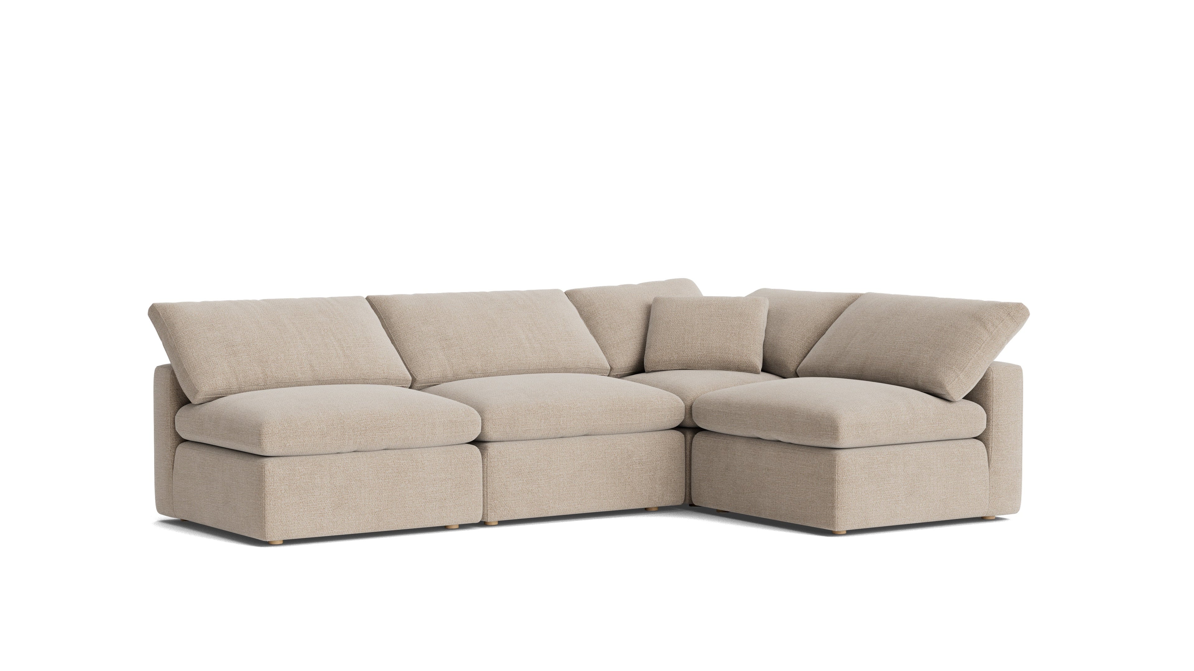 Canapé d'angle modulaire 4 pièces Movie Night™ ouvert, standard, champagne