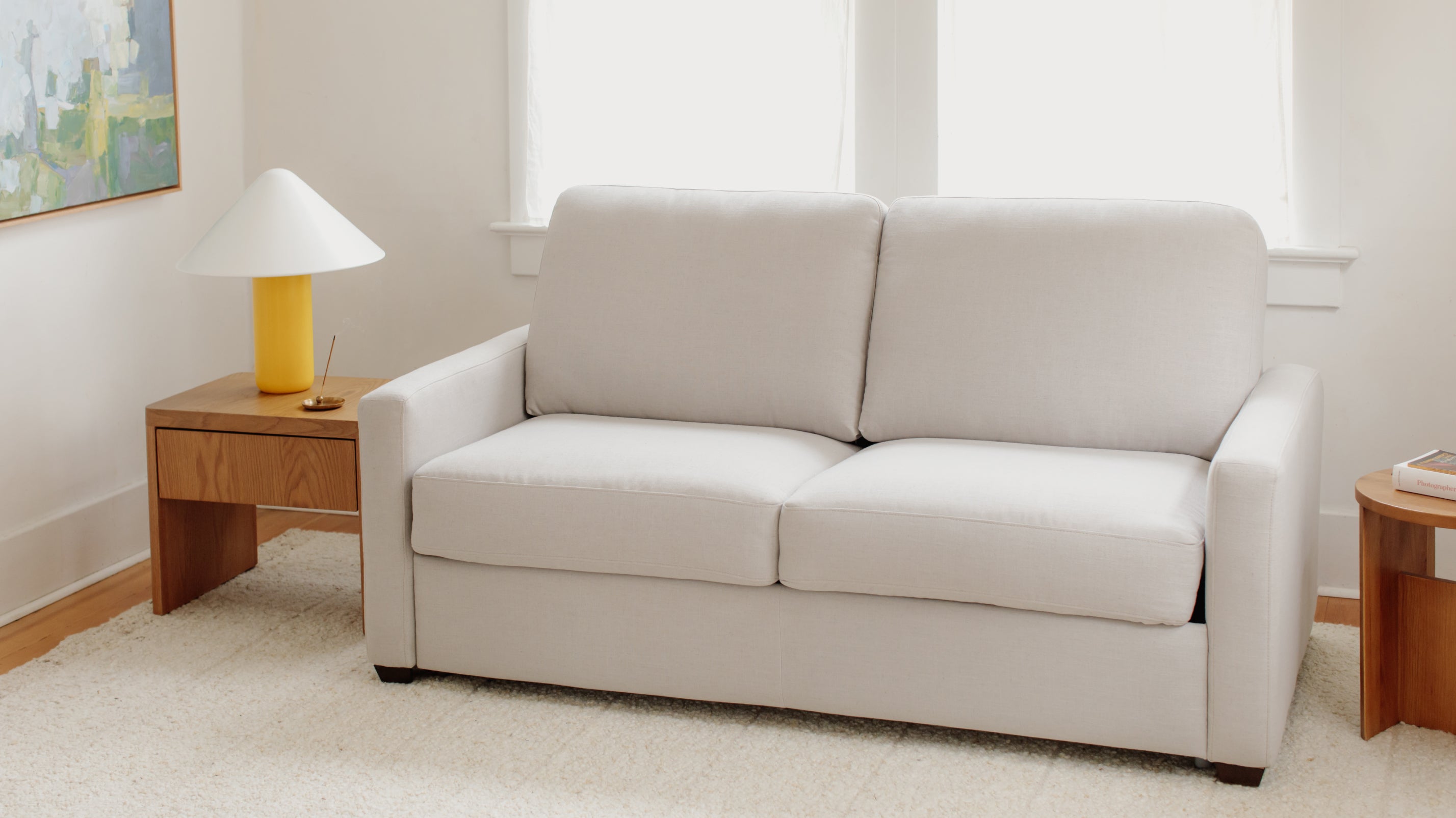 Canapé-lit pour une nuitée, grand, couleur argile