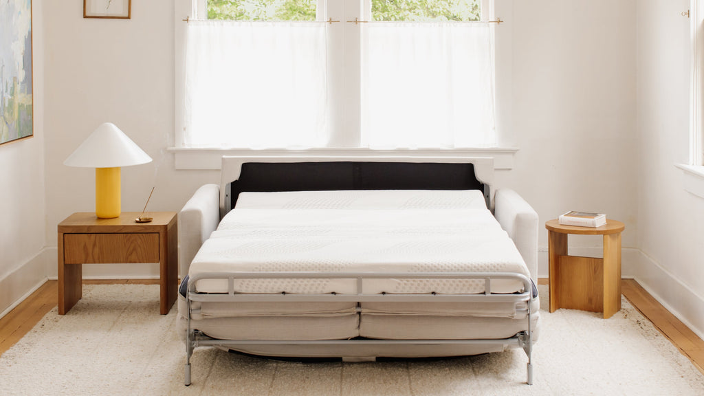 Canapé-lit pour une nuitée, grand, couleur argile