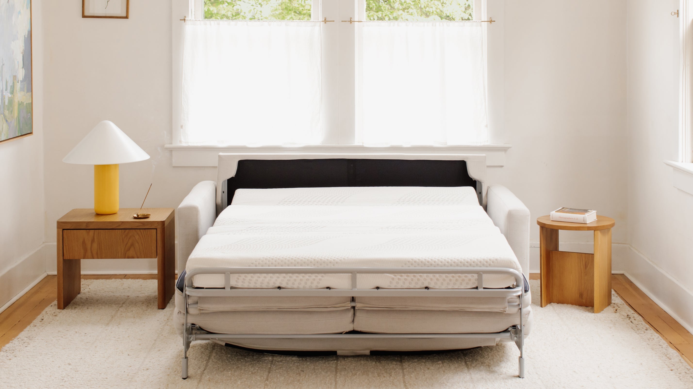 Canapé-lit pour une nuitée, grand, couleur argile