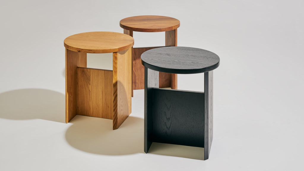 Tabouret de campagne, chêne noir