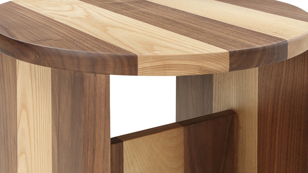 Tabouret de campagne, édition limitée, rayé