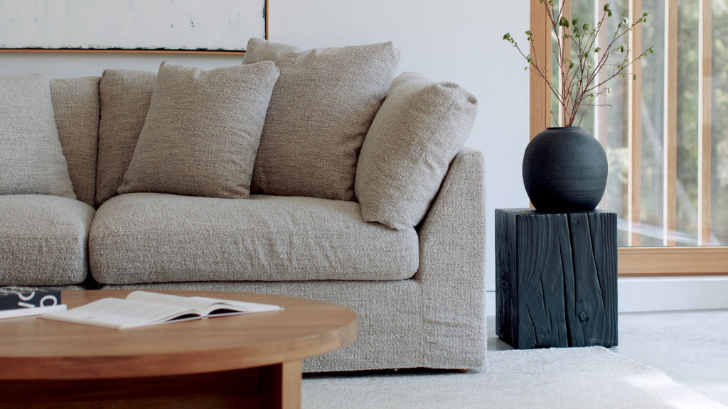 Tabouret d'Amalfi, pin brûlé