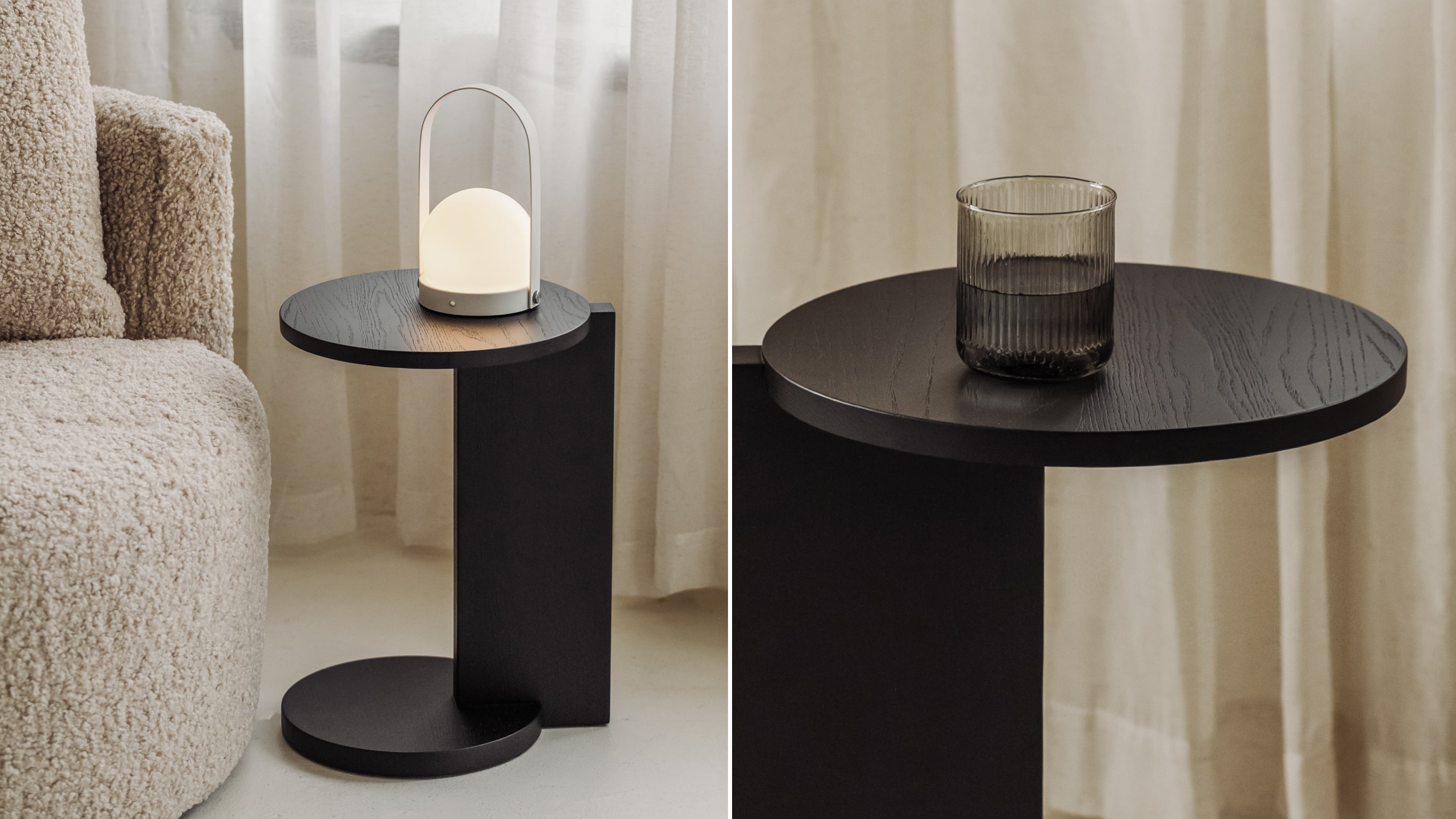 Table d'appoint, frêne noir