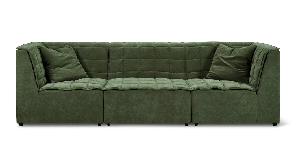 Canapé modulable 3 pièces Quilt, couleur mousse