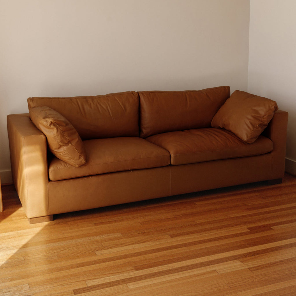 Canapé bas Lay, 2,5 places, beige doré