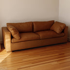 Canapé bas Lay, 2,5 places, beige doré