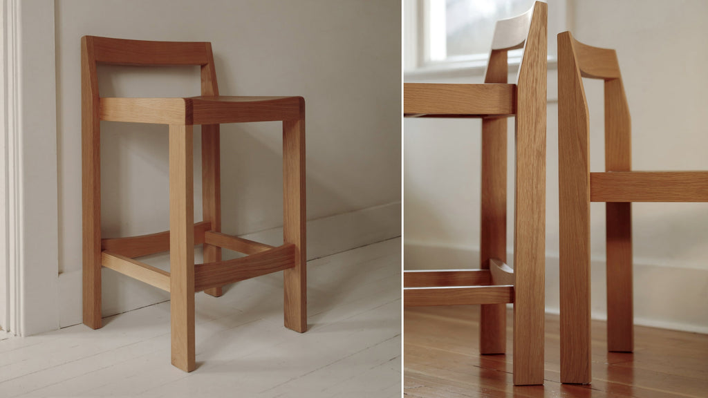 Tabouret de bar Plane, en noyer américain