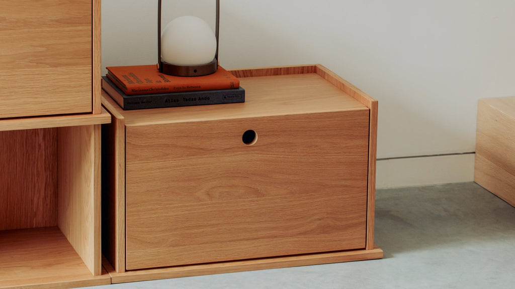 Système de rangement Keep Stacking fermé, chêne blanc