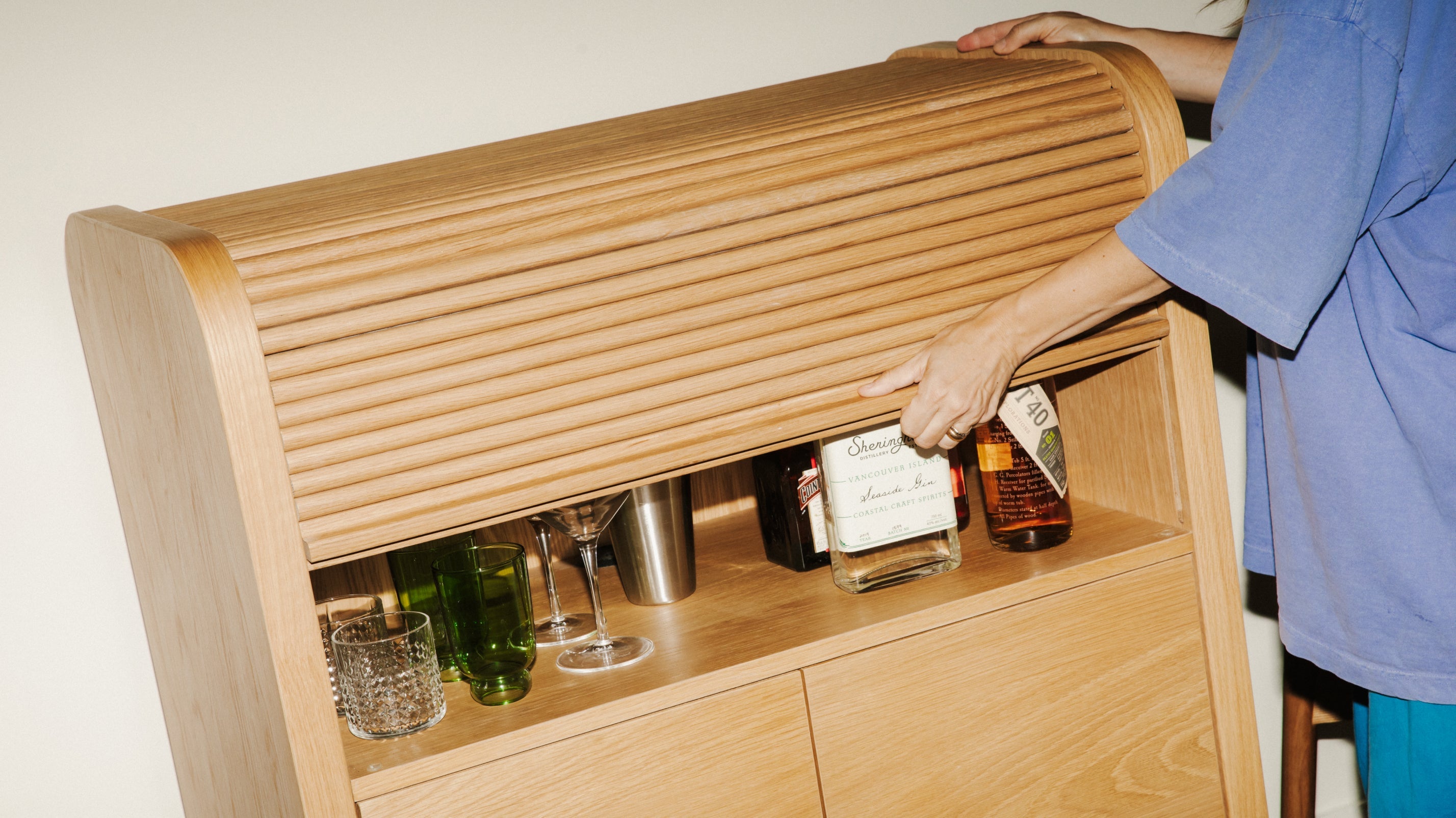 Armoire coulissante, chêne blanc