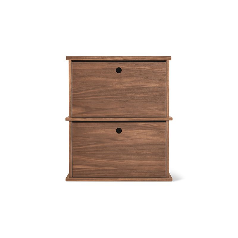 Système de rangement empilable Keep Stacking 2 pièces, fermé, noyer