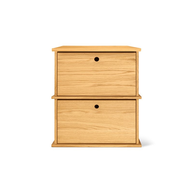 Système de rangement empilable Keep Stacking 2 pièces, fermé, chêne blanc