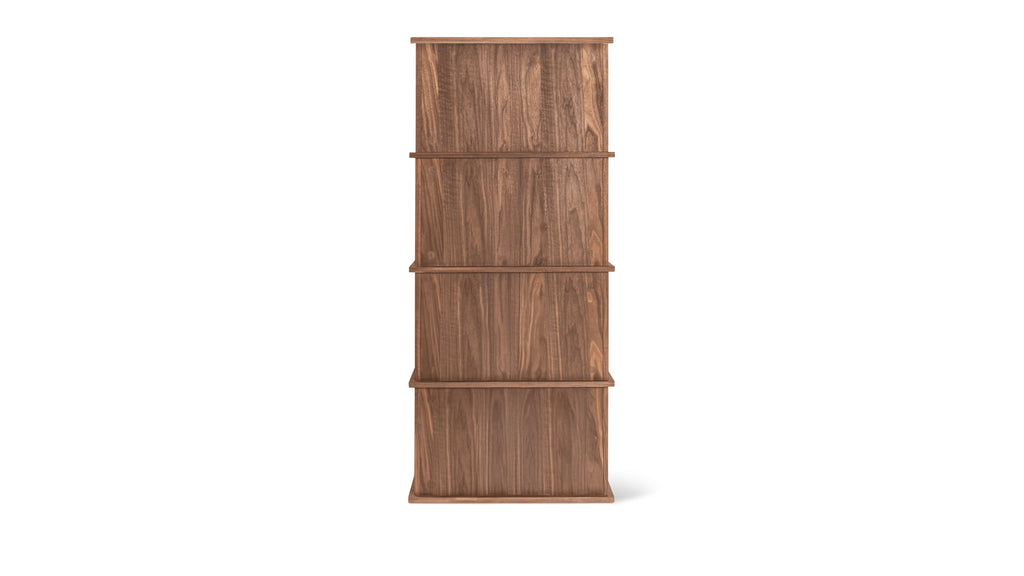 Système de rangement empilable Keep Stacking 4 pièces, haut, ouvert et fermé, noyer