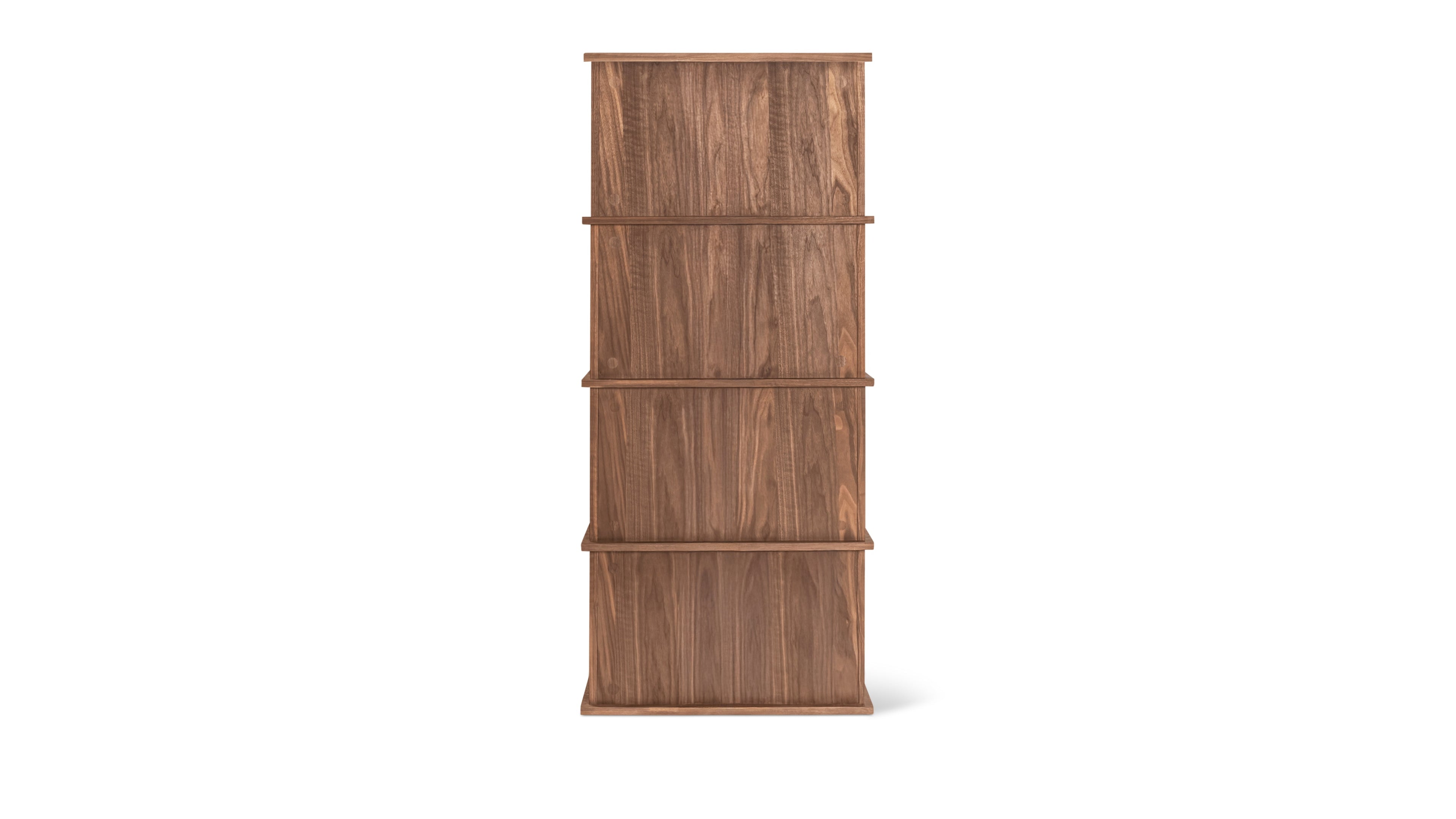 Système de rangement empilable Keep Stacking 4 pièces, haut, ouvert et fermé, noyer