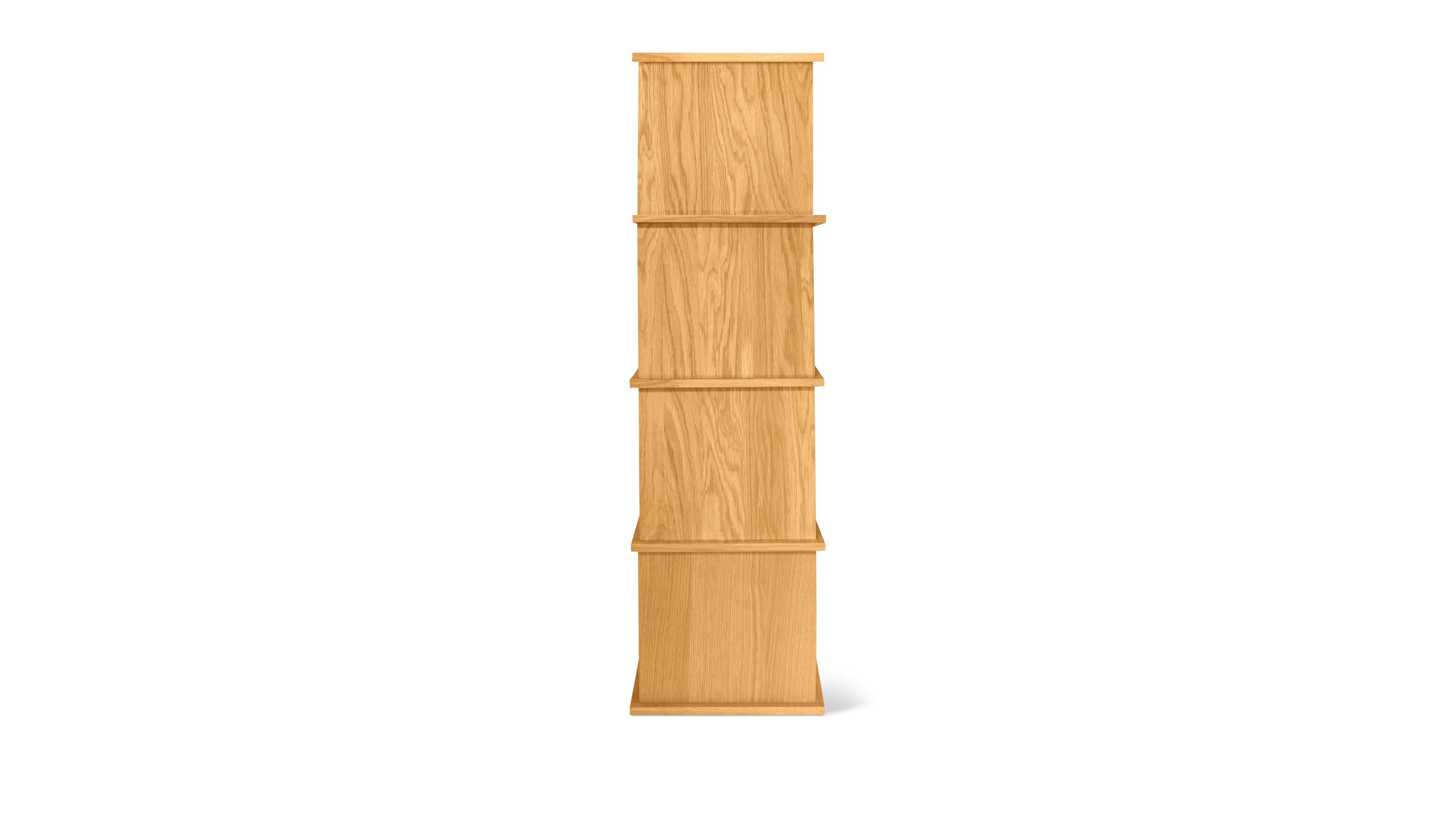 Système de rangement empilable Keep Stacking 4 pièces, haut, ouvert et fermé, chêne blanc