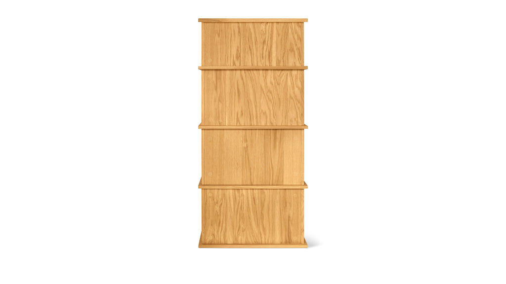 Système de rangement empilable Keep Stacking 4 pièces, haut, ouvert et fermé, chêne blanc