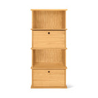 Système de rangement empilable Keep Stacking 4 pièces, haut, ouvert et fermé, chêne blanc