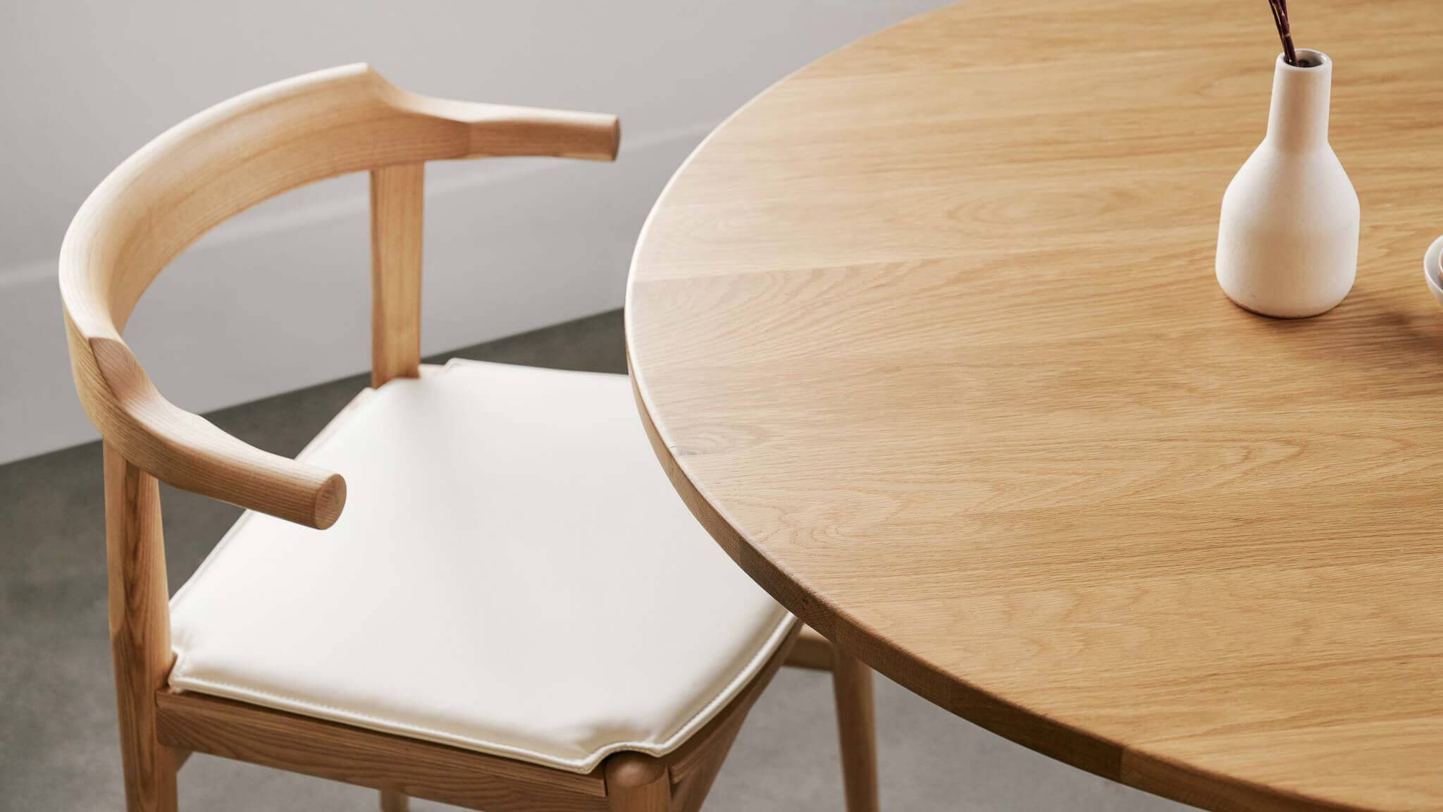 Coussin d'assise - Chaise de salle à manger à dossier rabattable, blanc