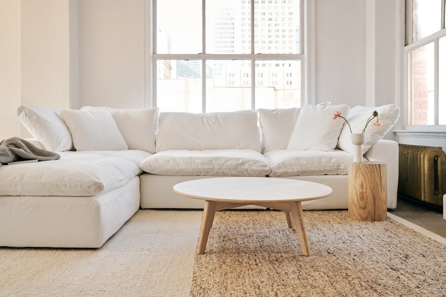 Canapé d'angle modulaire 4 pièces Movie Night™ fermé, standard, couleur avoine