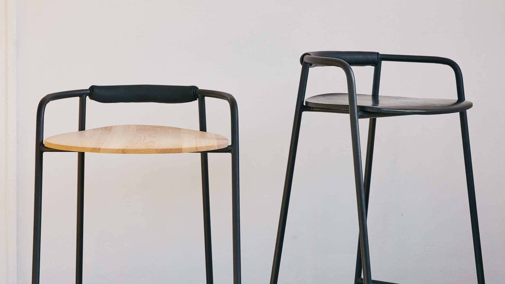 Tabouret de comptoir Slow Mornings, métal naturel/noir