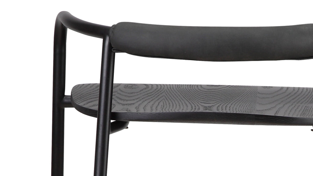 Tabouret de comptoir Slow Mornings, noir/métal noir